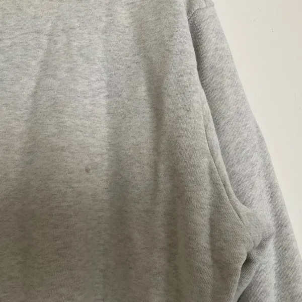 Parke Flag Graphic Mockneck Sweatshirt Varsity Pullover Heather Grey L/XL - Image 9