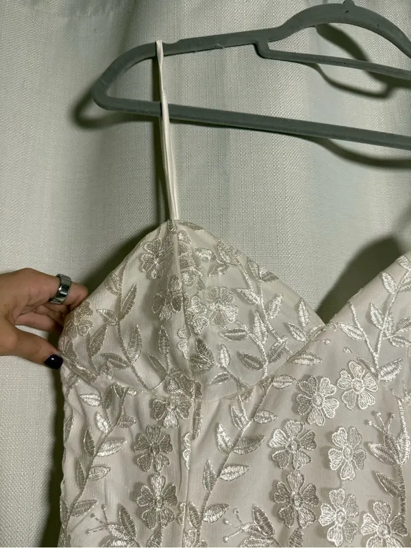 Lulus Lavish Lifestyle White Embroidered Ruffled Mini Dress Size Large - Image 9