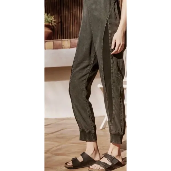 Free People Movement Split Rock Jumpsuit Grunge Boho Square Neck Backless Small - Image 2