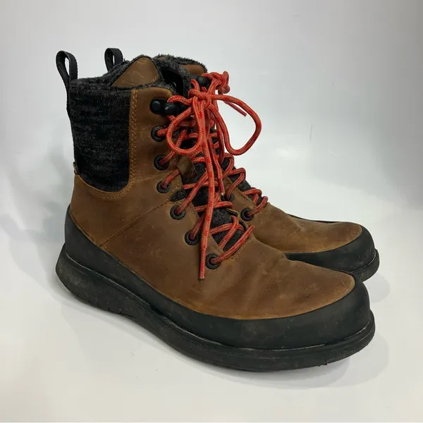 Bogs freedom lace up‎ boots insulated brown leather black womens size 6.5 - Image 4