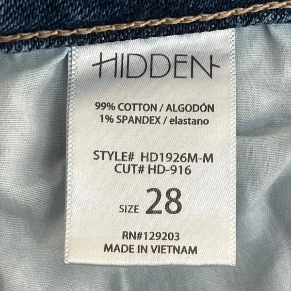 Hidden Jeans Distressed Straight‎ Leg Raw Hem Denim Medium Blue Size 28 - Image 9
