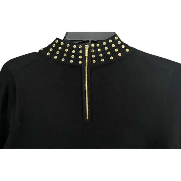Calvin Klein Womens Small Black Studded Knit Dress Stretch Rayon Nylon‎ Timeless - Image 6