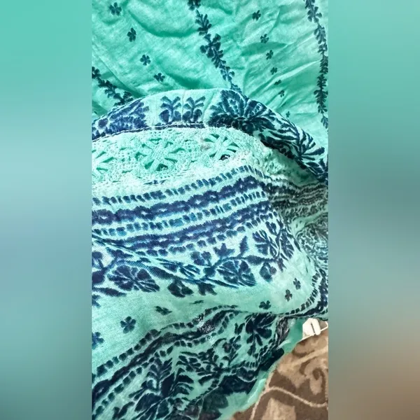 RAGA Maxi Tiered Floral Dress Somewhere in Paradise Turquoise Boho Festival A1 - Image 10