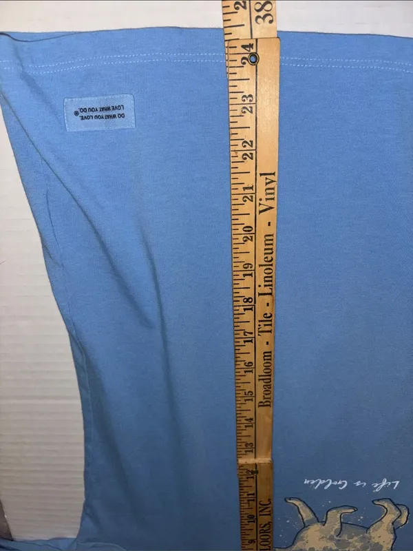 Life Is Good Blue L/S Tee Shirt V Neck With Life Is Golden On Front Size Small - Image 8