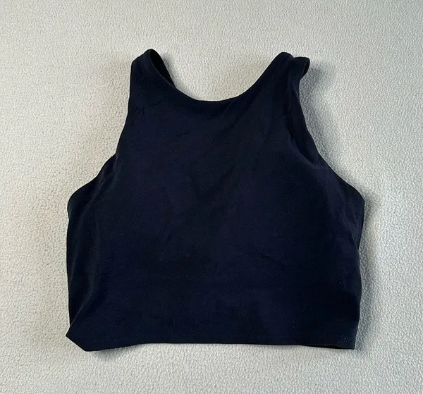 Athleta Navy Conscious Crop Padded Sports Bra Top - Image 4