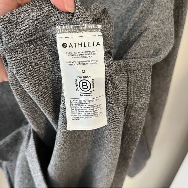Athleta Uptempo Ribbed Henley Gray Ribbed - Image 5