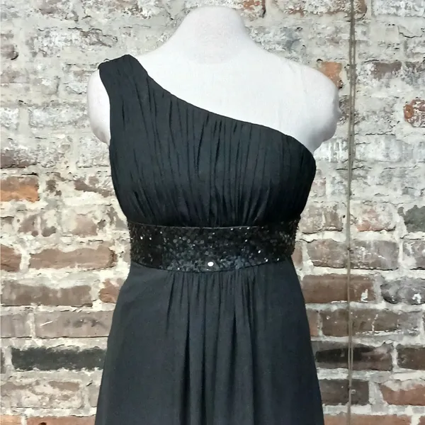 CooBee Formal Evening Gown Womens 4 Black Y2K Maxi Dress Sequin Wedding Party - Image 4