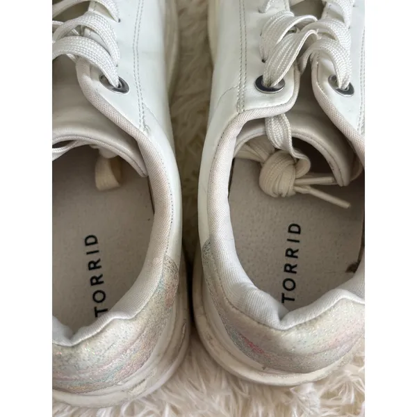 Torrid White Sneakers Glitter Heel Casual Comfortable Platform Shoes‎ 9WW - Image 6