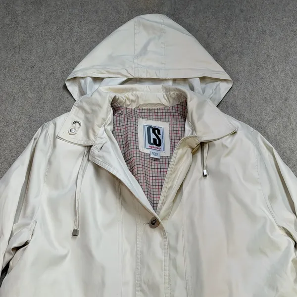 Vintage Current Seen CS Signature Hooded Anorak Jacket Womens M Cream Coastal - Image 9