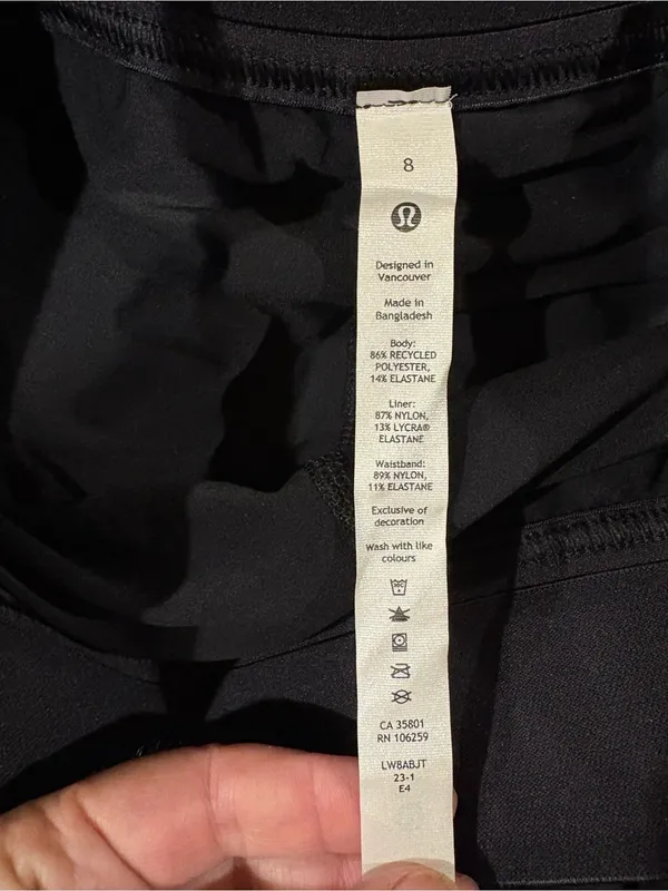 Lululemon Court Rival High Rise Skirt skort sz 8 black tennis - Image 4