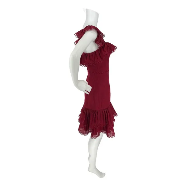 Keepsake The Label Women’s Too Close‎ Red Ruffle Sheath Mini Dress XS $190 - Image 7