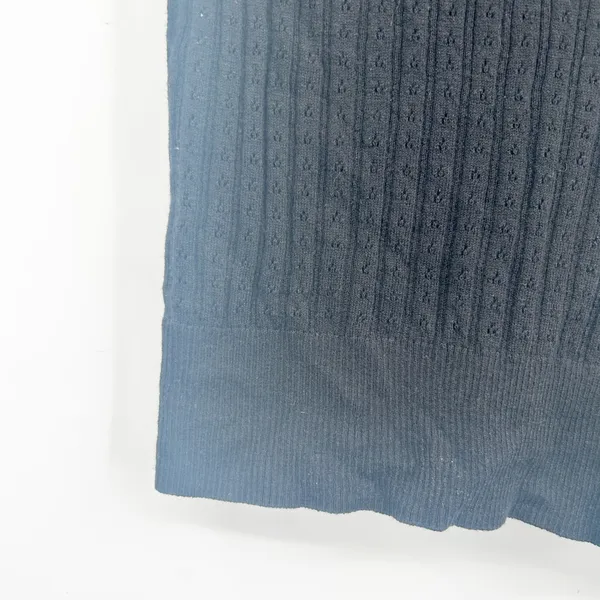 PAIGE Womens Black Rosina Ruffled Pointelle Organic Cotton Silk Blend Knit Top S - Image 6