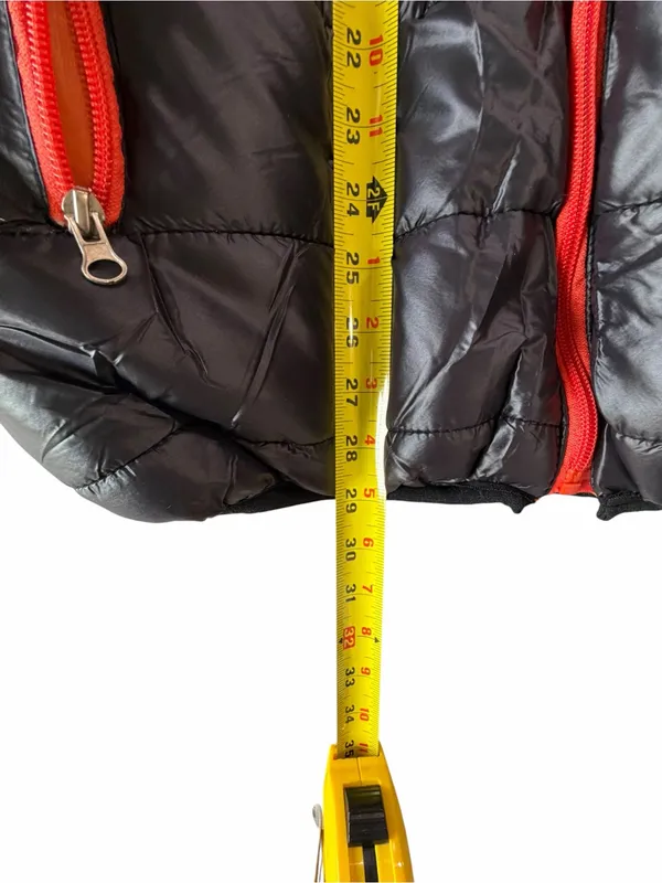 Women's Black and Orange Lightweight Puffer Jacket Size XL #260821 - Image 3