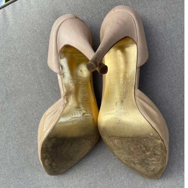 Ted Baker Saidaa 5-inch Dorsey heels patent leather Nude/Beige size 10 - Image 5