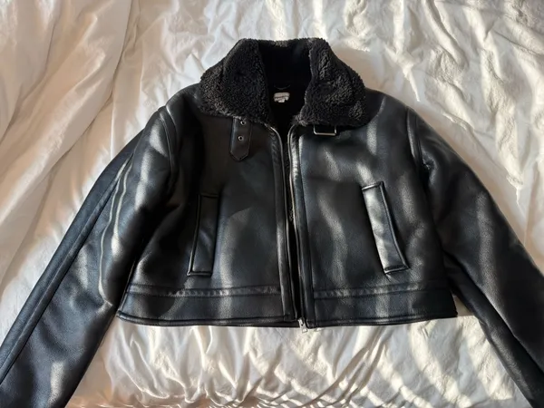 Revolve Superdown Lucinda Faux Leather Teddy Black Jacket  - Image 2