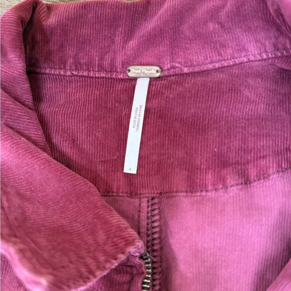 Free People Take Me‎ Out Purple Corduroy Sexy One Piece Jumpsuit 4 Burgundy Wine - Image 5