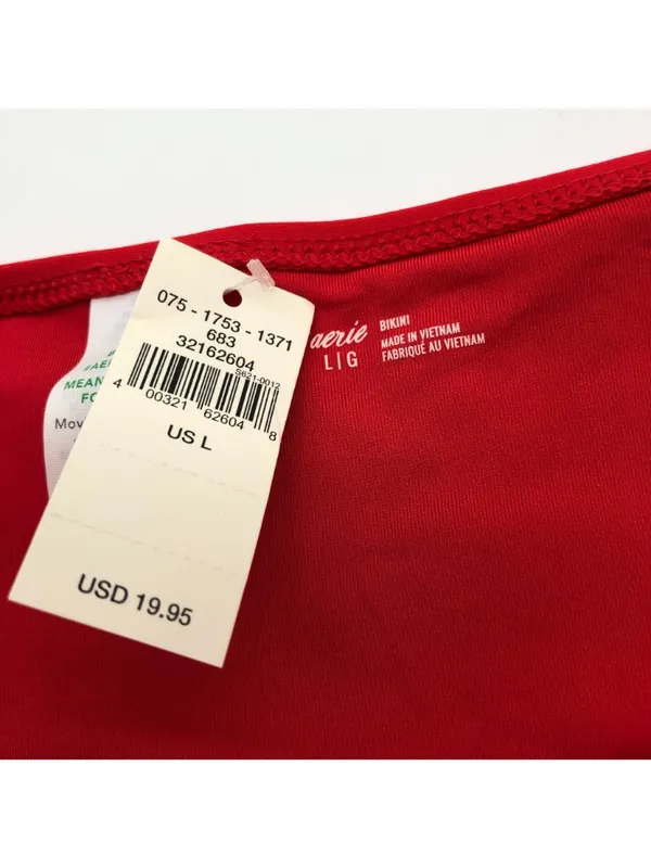 Aerie Bikini Bottom Brief Red L - Image 3