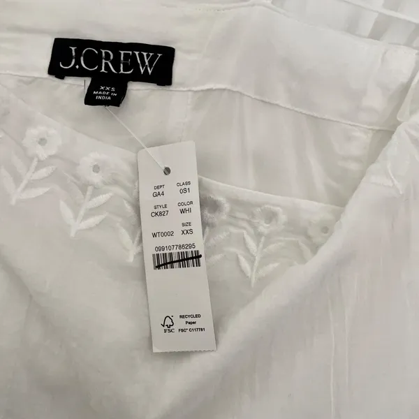NWT!! J. CREW Sorrento Dress Cotton Voile Solid White Bridal Preppy XXS XX-Small - Image 13