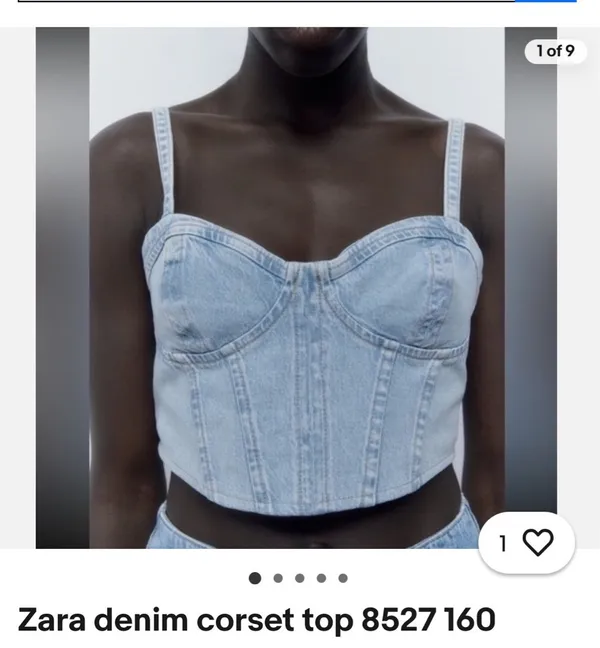 ZARA Denim Corset Top - Image 5