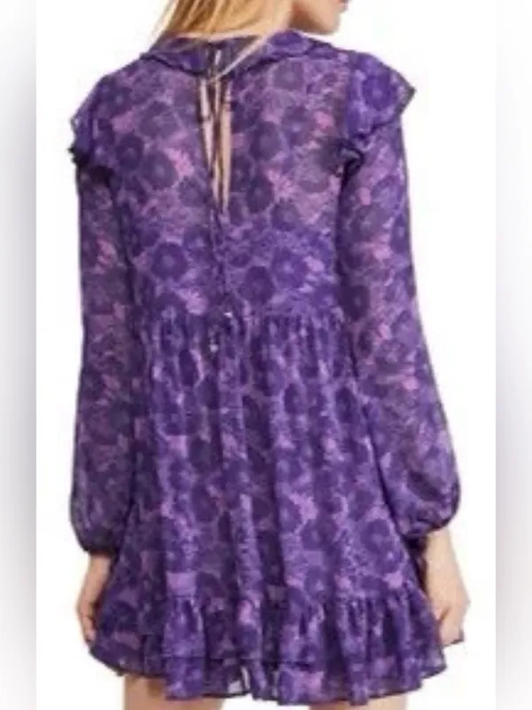 Free People Purple These Dreams Mini Dress - Image 2