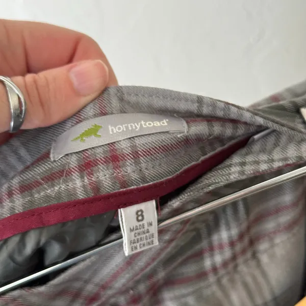 Horny Toad Size 8‎ Outdoor Gray Plaid Mini Skirt Academia - Image 7