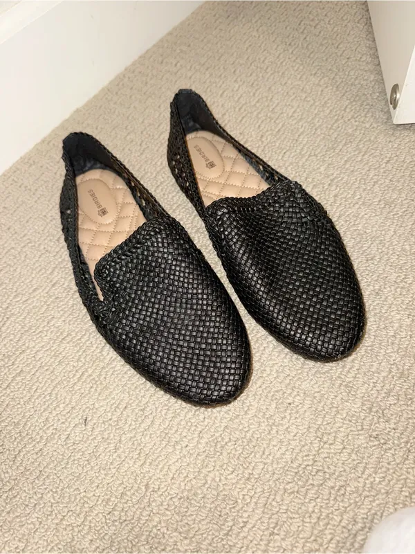 BIRDIES The Starling Loafers in Black Woven Mesh Vegan Leather size 9.5 - Image 8