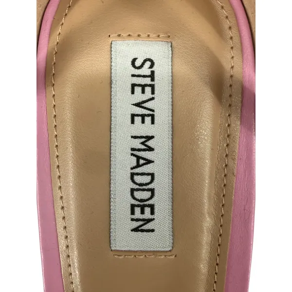 Steve Madden Tiaa Pink Leather Block Heel Square Toe Ankle Strap Sandals Sz‎ 10M - Image 3