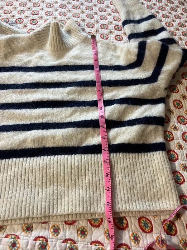 EUC & Other Stories Mock Neck Crop Sweater Striped size XS/Small Retails $90 - Image 10