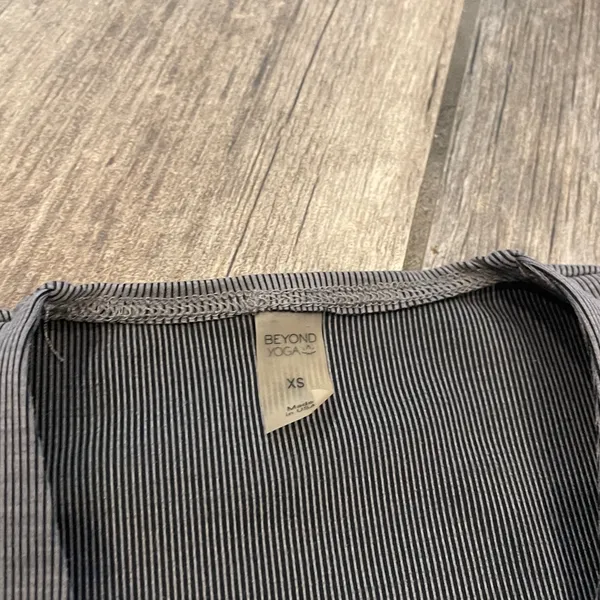 Beyond Yoga Black and White Striped Top - Image 2