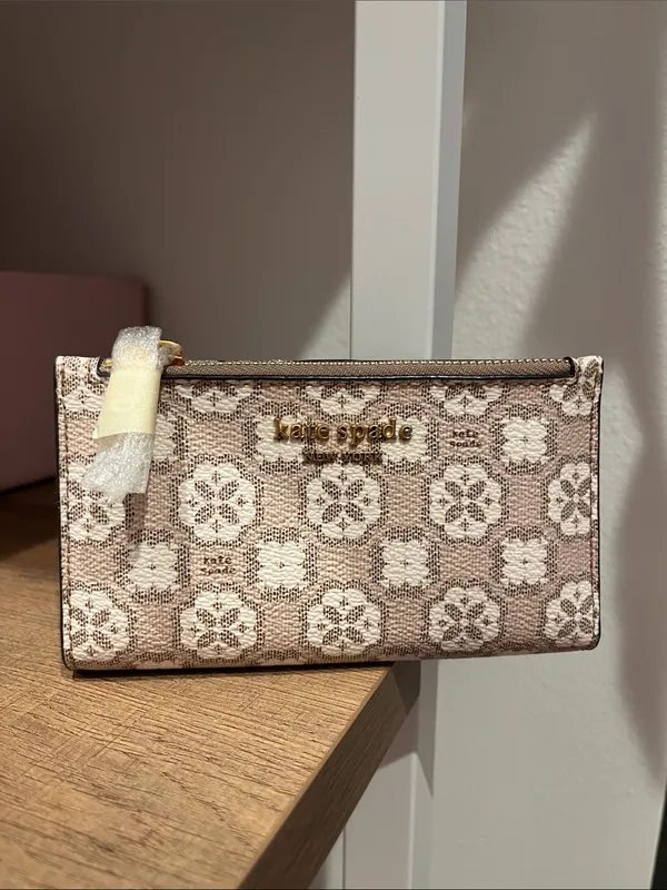 Kate Spade Spade Flower Monogram Coated Canvas Small Bifold Wallet Natural Multi - Image 2
