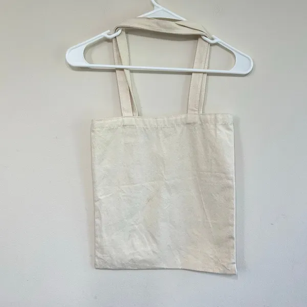 White Fox Canva Tote Bag Pink Logo - Image 3