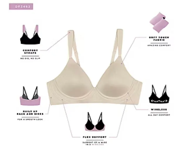 Bali Comfort Revolution Soft Touch Wireless Full Coverage Bra Df3462 - Image 6