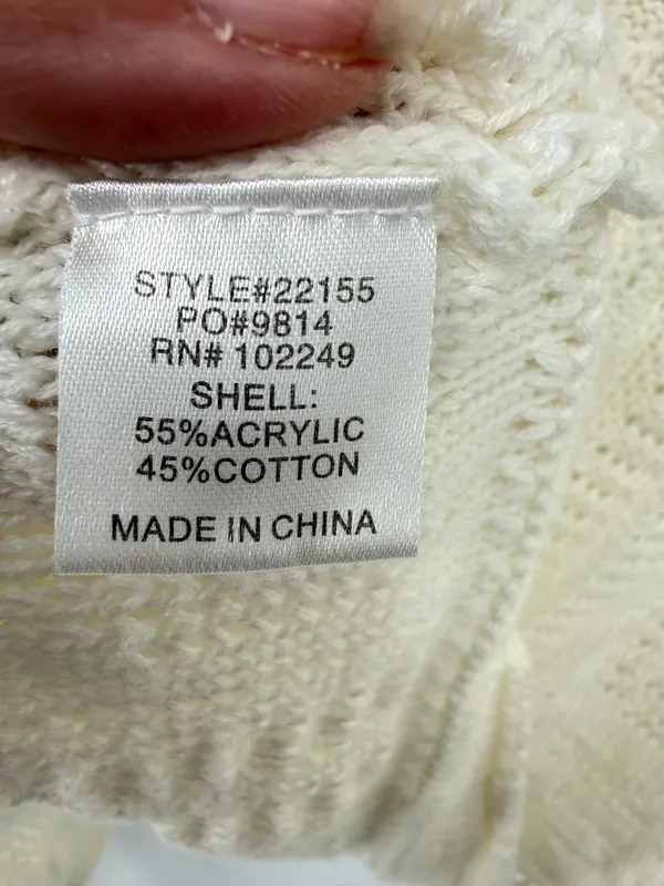 Skies Are Blue Women Ivory XS Crochet Open Cardigan Vest Sleeveless Boho Hippie - Image 5