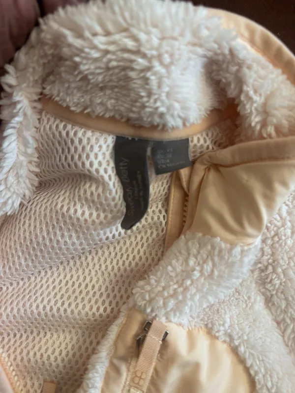 Sweaty Betty Jacket Womens XS Pink Peach Pennine Zip Up Soft Sherpa Fleece - Image 10