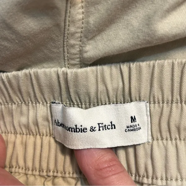 Abercrombie & Fitch High Rise Cargo Utility Cotton Shorts Tan Neutral Medium - Image 3