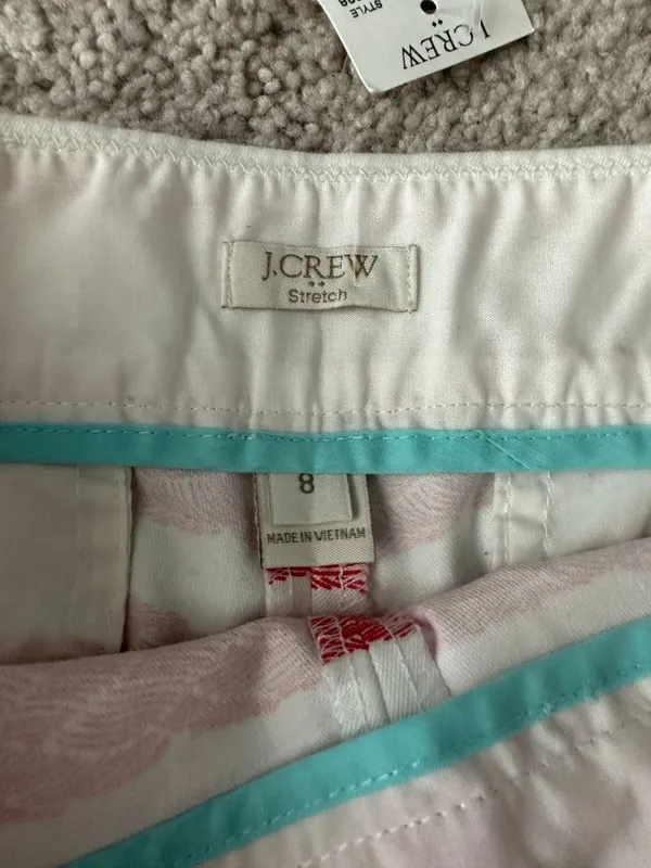 J CREW Rope Print Striped Stretch Shorts Size 8 NEW - Image 5