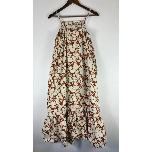 Universal Threads Smocked Maxi Dress Womens Small Brown Earthy Coastal Cowgirl‎ - Image 4