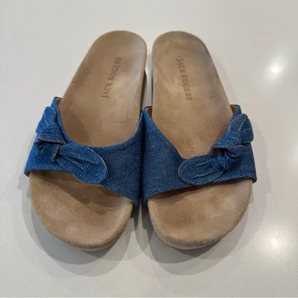 Jack Rogers Dorothy Bow‎ Slip On Footbed Sandals Size 10 - Image 4