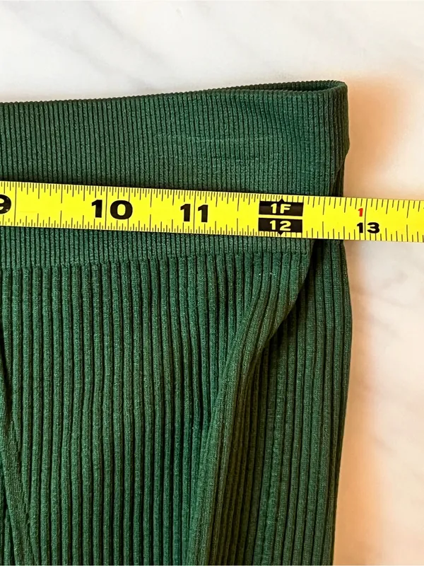 Source Unknown Olive Green Ribbed Seamless Activewear Set Sports Bra Leggings Yoga Gym M - Image 6