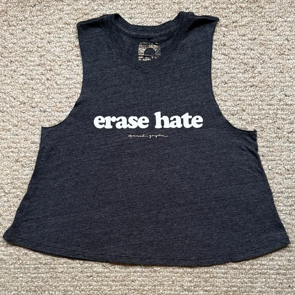 SPIRITUAL GANGSTER Erase Hate Crop Tank Top Size Small - Image 4