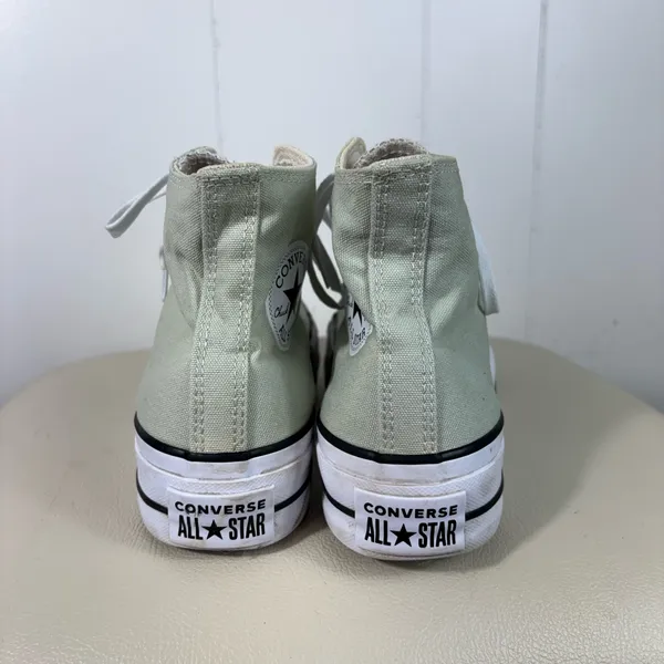 Converse Women's Light Green High Top Lace Up Canvas Sneakers 7.5 Casual Summer - Image 6