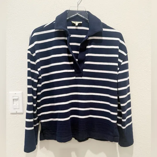 MADEWELL‎ Rugby Polo Tee Sweatshirt in True Midnight Navy - Image 6