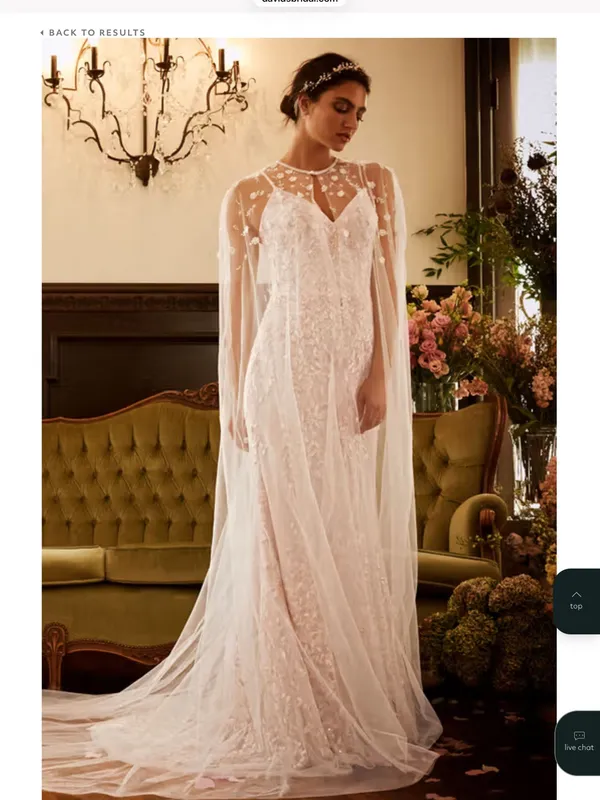 Stunning Melissa Sweet Petal Cashmere Embroidered Wedding Gown - Image 5