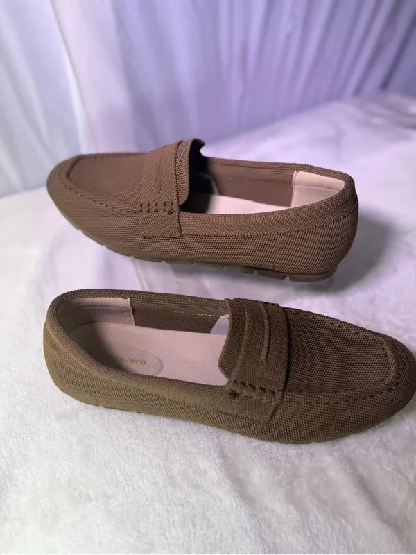 Woven Penny Loafers Mules in Tan for Women - Image 2
