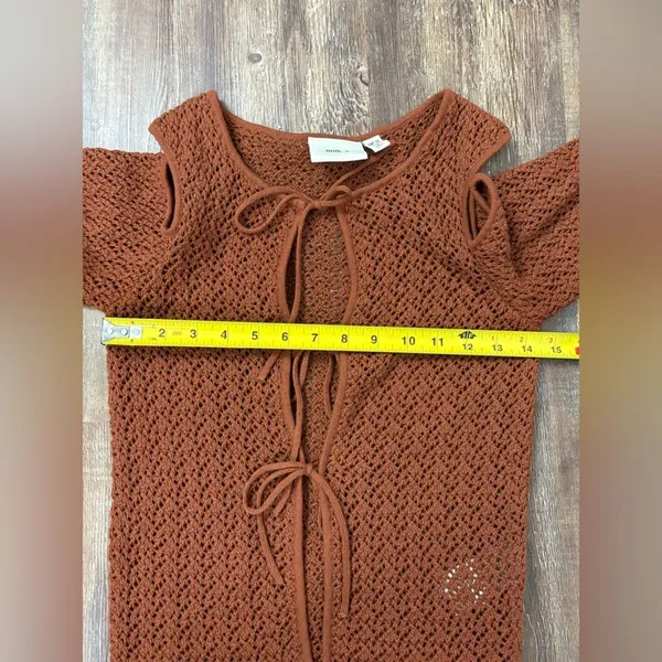 Milk It Dolls Kill Tantra Woven Front Tie Cold Shoulder Top Size 8 Cottagecore - Image 6