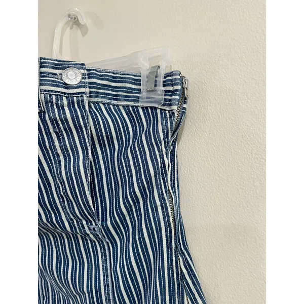 Zara Blue Stripe Strapless Denim Tube Y2K Mini Dress‎ Size Medium - Image 7