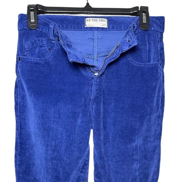 FREE PEOPLE x WE THE FREE Risk Taker Cobalt Blue High Rise Corduroy - Image 4