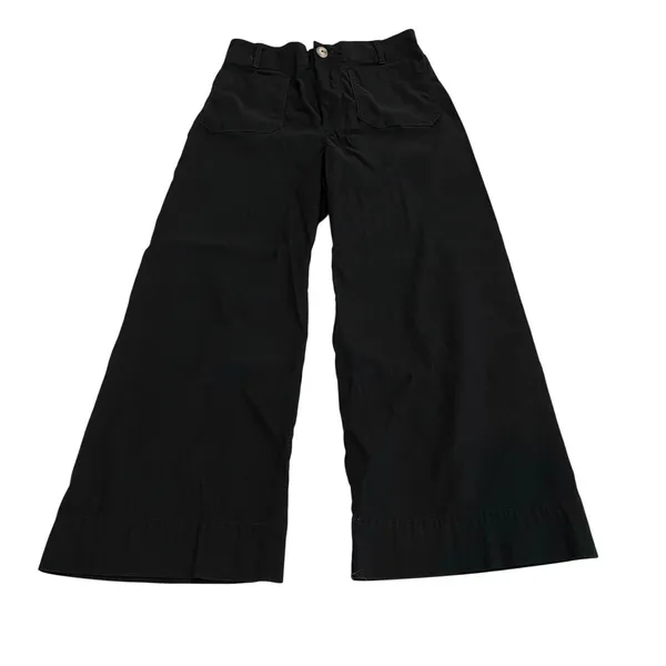 Maeve The Colette Ponte Crop Wide-Leg Pants Black‎ Linen Blend Size 30 - Image 3