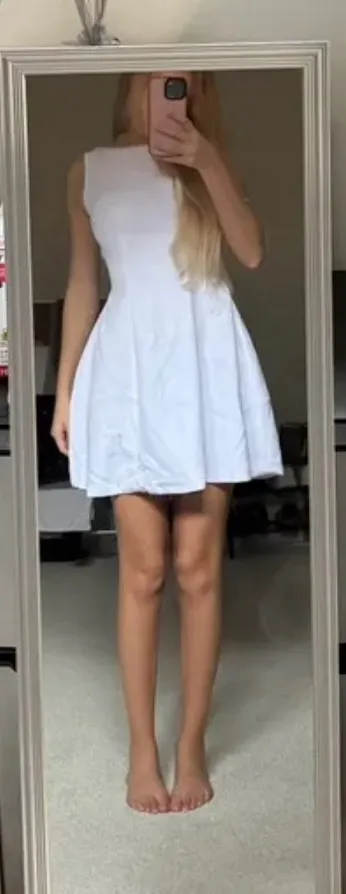 Amazon pearl lined white mini dress graduation bridal - Image 6