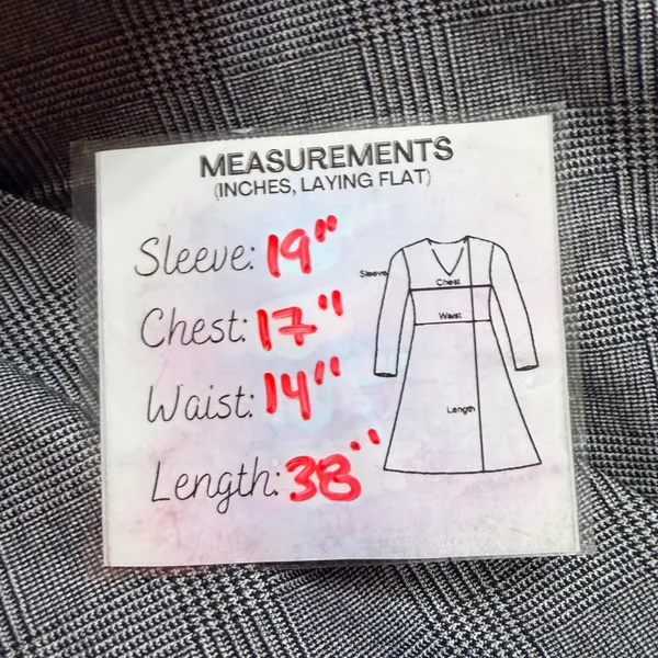 Zara Basic Grey Glen Plaid Draped Tulip Sheath Dress 3/4 Sleeve Size M - Image 9